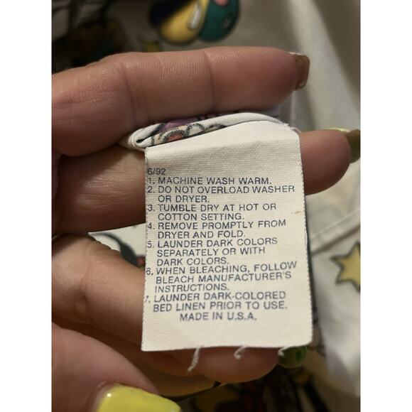 Vtg 90s Walt Disney Mickey Minnie Goofy Daisy Sports Twin Fitted & Flat Sheet - Picture 4 of 4